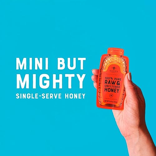 Miniatura 4 de Nate's Honey Minis - Miel de una sola porción 100% pura, cruda y sin filtrar, rellenos de calcetines navideños, paquetes de 0.49 onzas, caja de 20