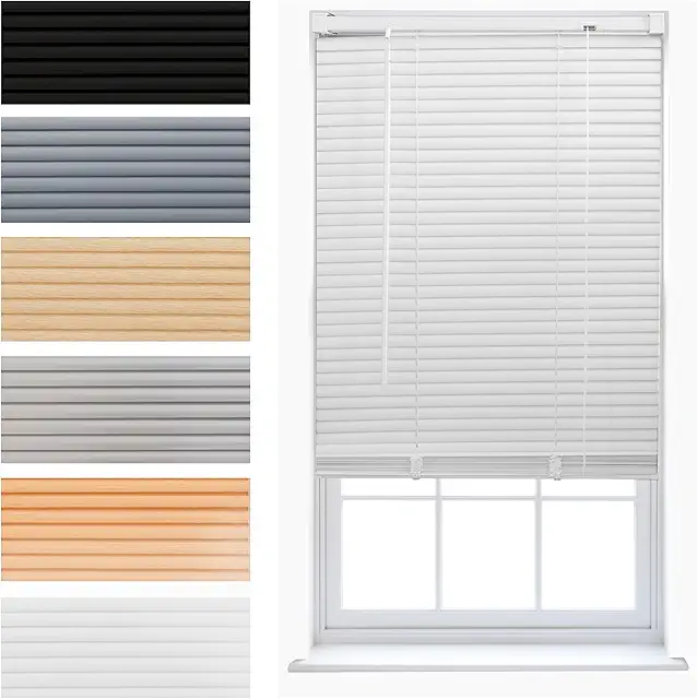 Veneziana in PVC per Finestra - Tenda per Casa e Ufficio, Bianco, 60x210 cm