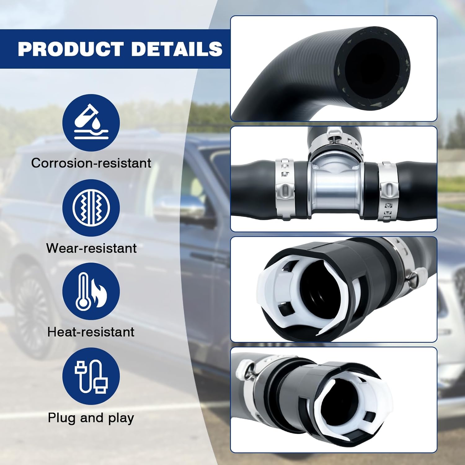 Engine Heater Hose Assembly Compatible with 2011-2014 Ford Expedition and Lincoln Navigator Replace for 626-585 BL1Z18472A BL1Z-18472-A