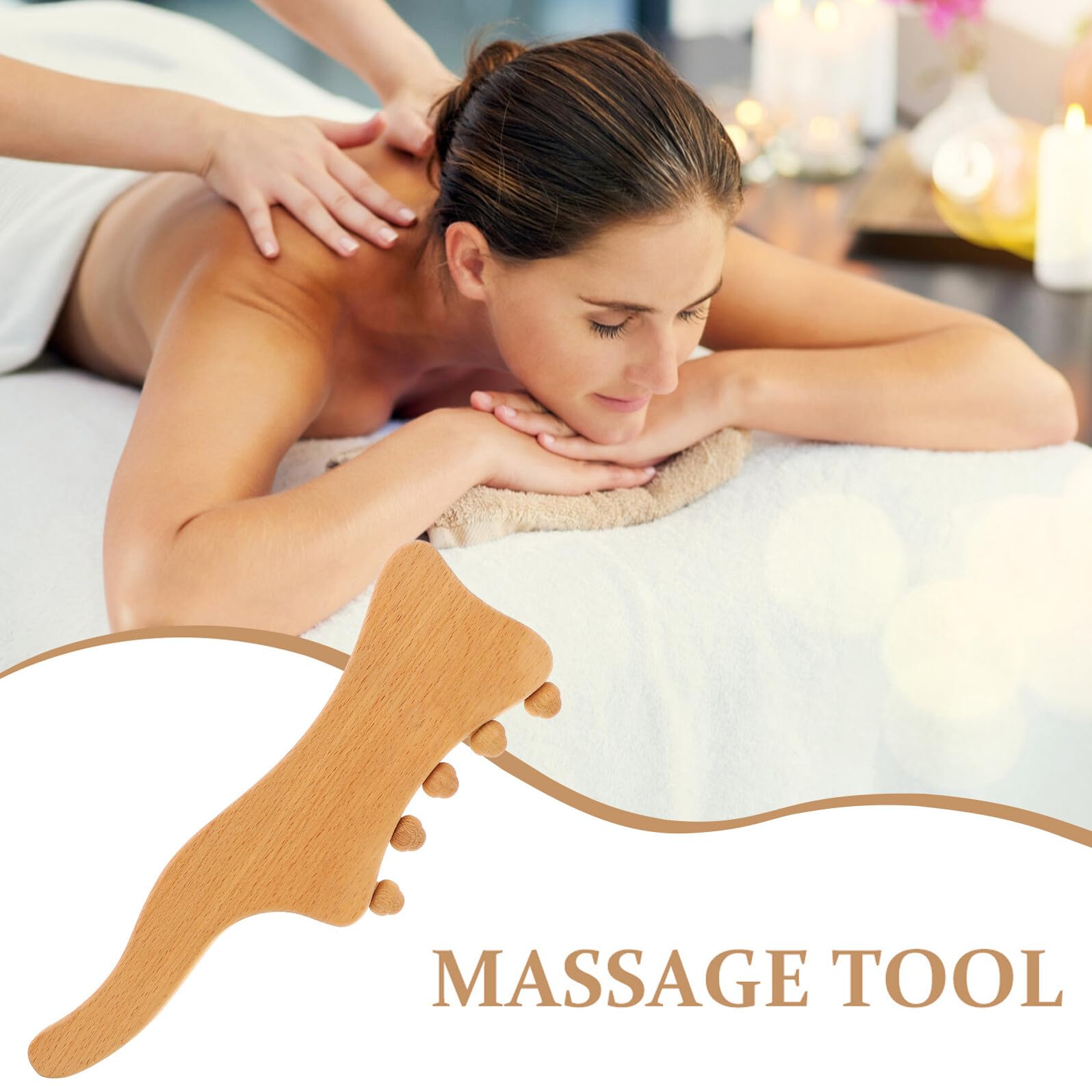 Strumento Gua Sha in Faggio per Massaggio Corpo, Uso Domestico