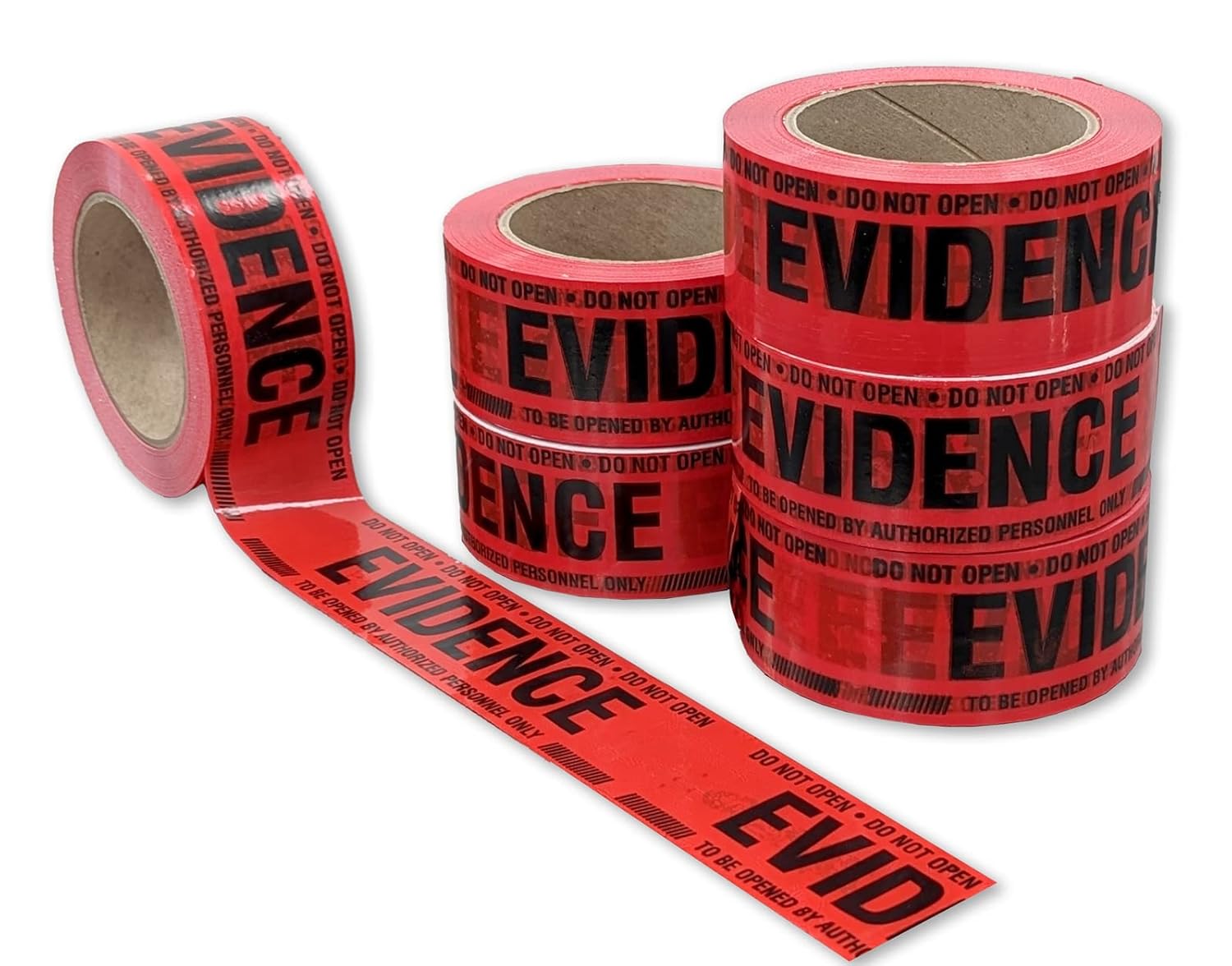 Crime Scene Red Evidence Box Sealing Tape (Case of 6 Rolls)