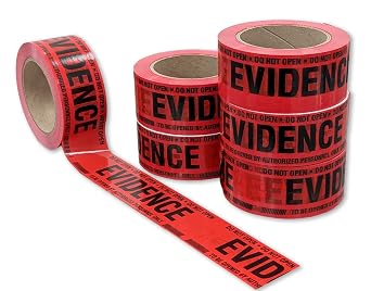 Crime Scene Red Evidence Box Sealing Tape Case of 6 Rolls