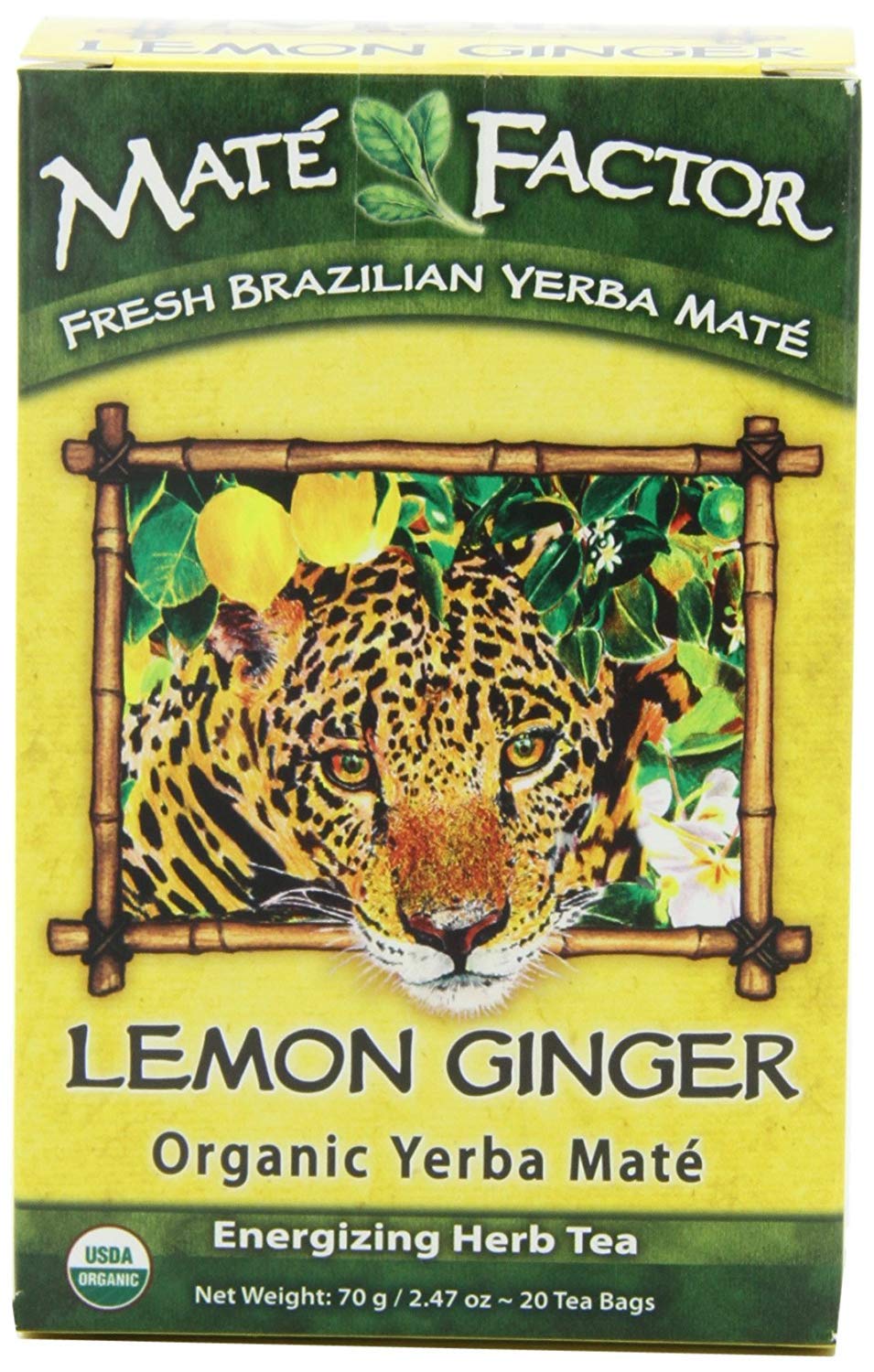 Maté FactorThe Yerba Energizing Herb Tea, Lemon Ginger, 20 Tea Bags (Pack of 3)