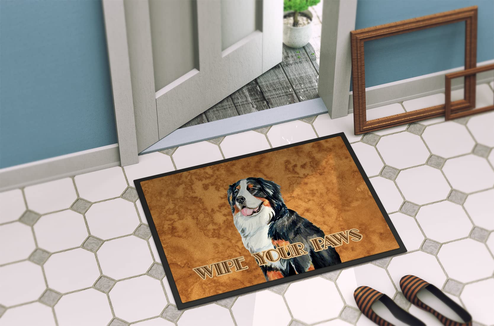 Caroline da Interni o Esterni Treasures Bernese Mountain Dog Wipe Your Paws Mat, Multicolor, 24"x36"
