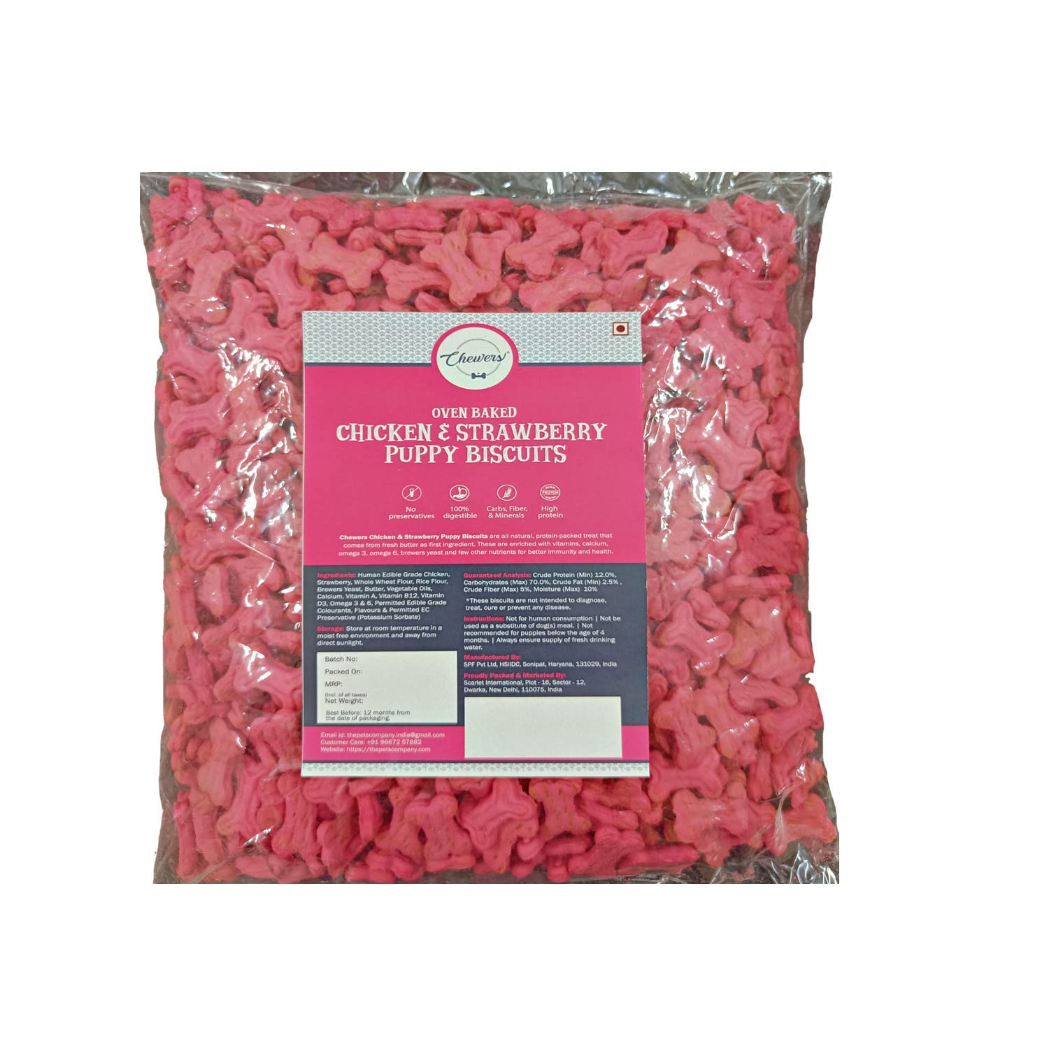 Chewers Chicken & Strawberry Puppy Biscuits, 1 Kg (B092JFQKT4) Amazon Price History, Amazon Price Tracker