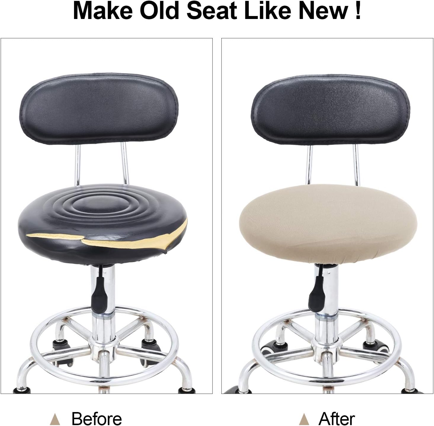 Buy Round Bar Stool Covers Washable Stool Cushion Slipcover Elastic Bar Chair Covers For 14 17 Inch Chair Beige