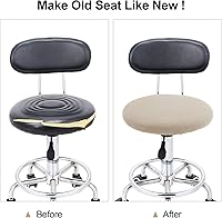 Vista 3 de Tatuo Fundas de asiento de taburete de bar redondas, fundas de cojín lavables, fundas elásticas para sillas de bar para sillas de 14 a 17 pulgadas