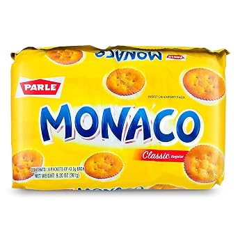 Parle Monaco Classic Regular Biscuits VALUE PACK - 43.5g Pack of 6