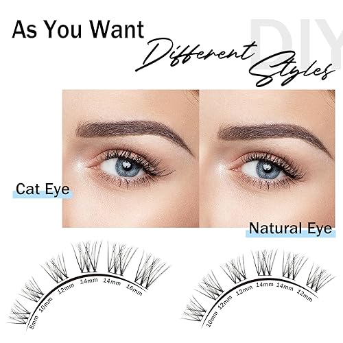 Miniatura 5 de Racimos de pestañas en racimo de pestañas, 96 unidades, pestañas individuales, rizo D, 0.05 extensiones de pestañas en racimo de banda súper fina,