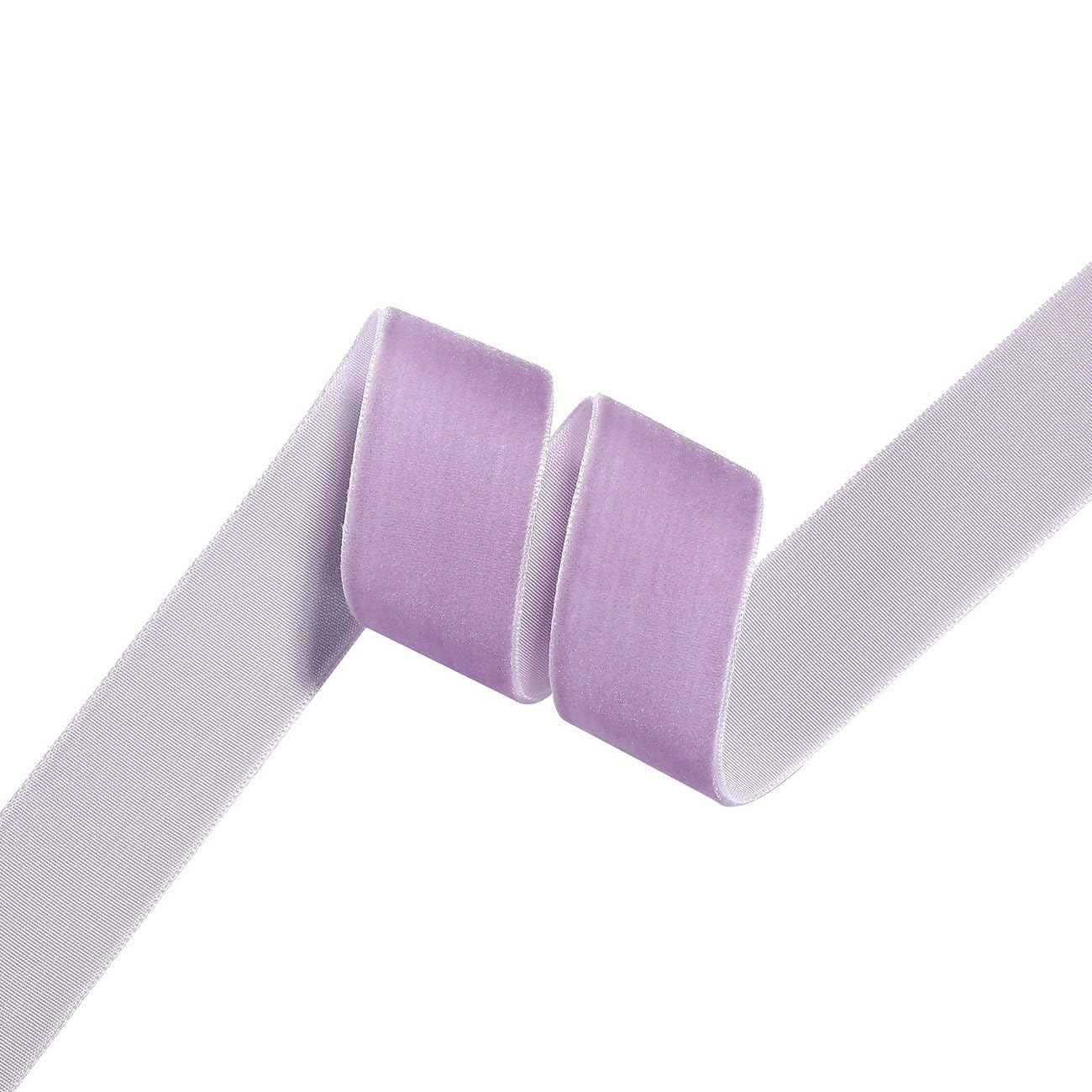 Velvet Piping Cord & Flat Velvet Ribbon Trim 5 Meter, Velour Sewing Trim for Upholstery, Cushion, Dressmaking & Craft, 10mm 19mm 25mm Width, 16 Colours [Lavender, 5mts (19mm Flat Ribbon)]