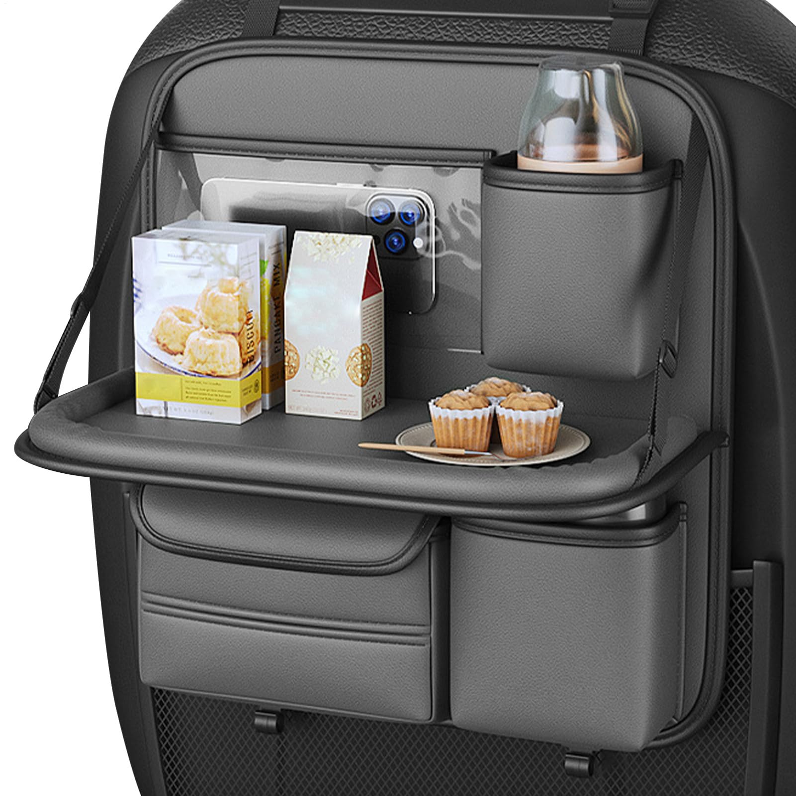 Stoccaggio Sedili Posteriori - Borsa Organizzatore Interno Auto | Tasca Posteriore Con Superficie Tavolo Pieghevole Di Stoccaggio Di Viaggio Sedile Centrale Per Veicoli Da Lavoro V
