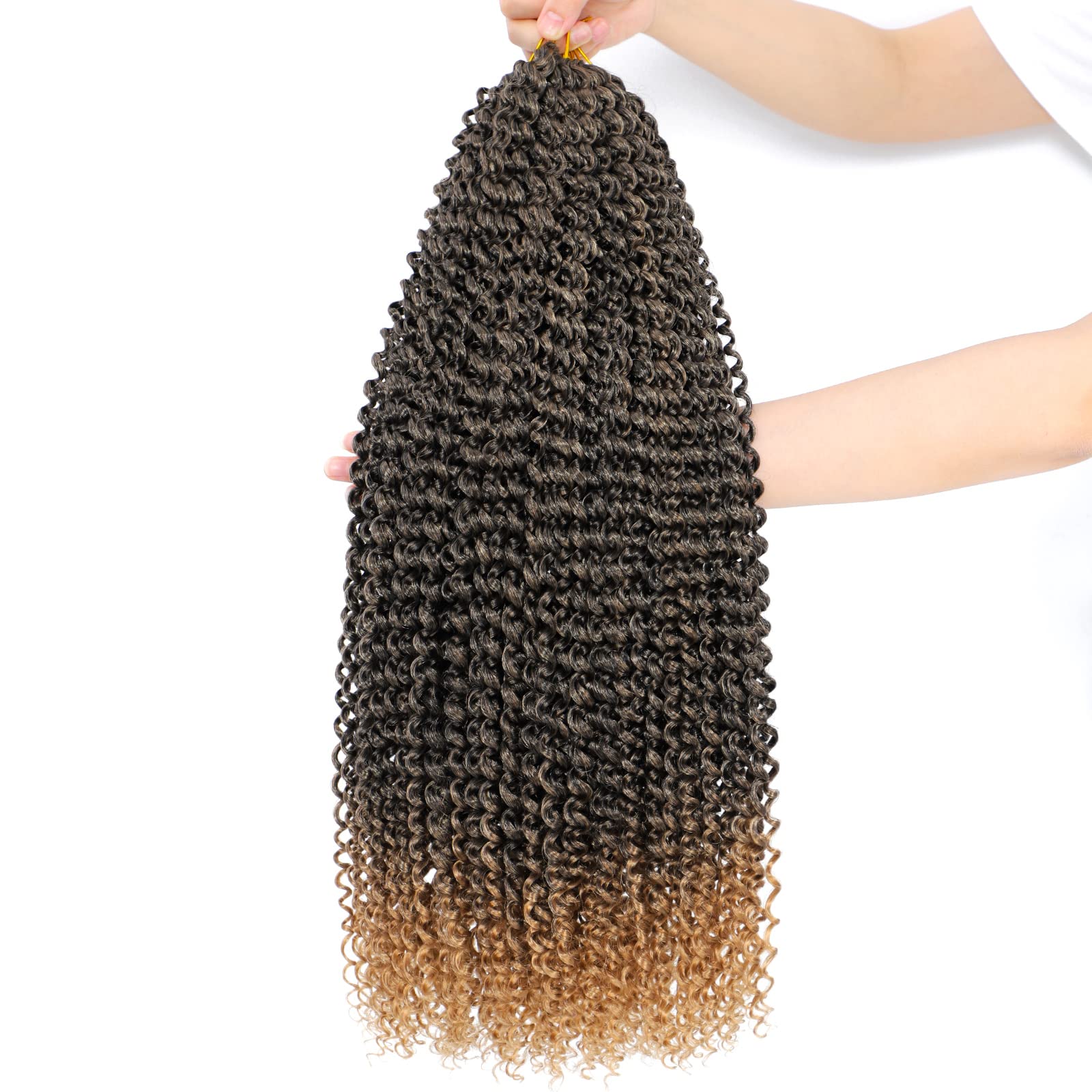 dansama 6 packs passion twist hair water wave braiding hair for butterfly style crochet braids bohemian hair extensions (24inch, t1b/27, economy pack)