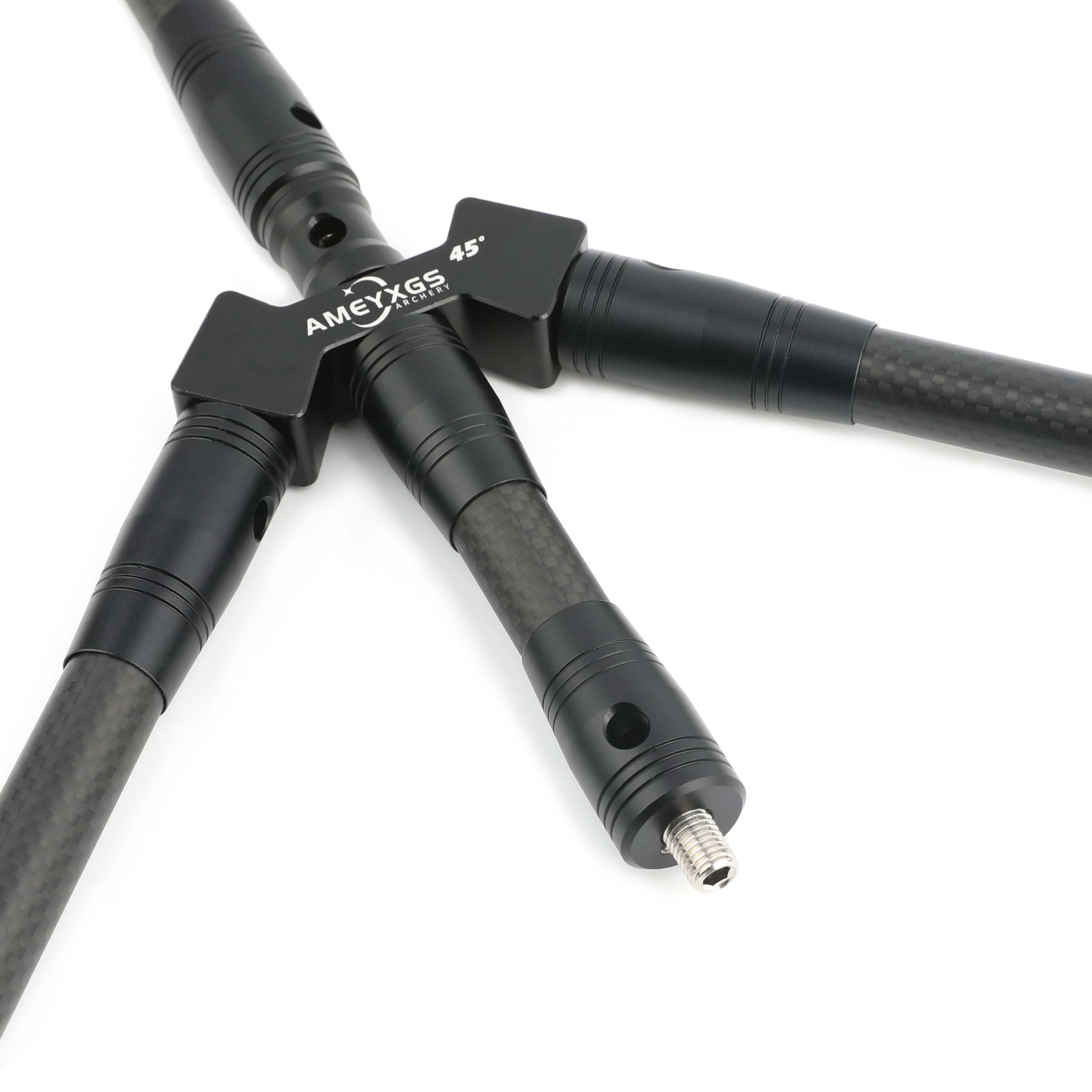 AMEYXGS Ensemble de stabilisateurs d'arc de tir à l'arc 10/12/25/30/71/76,2 cm, barre d'équilibre en carbone 3K avec stabilisateur en caoutchouc et poids pour arc recourbé et arc composé
