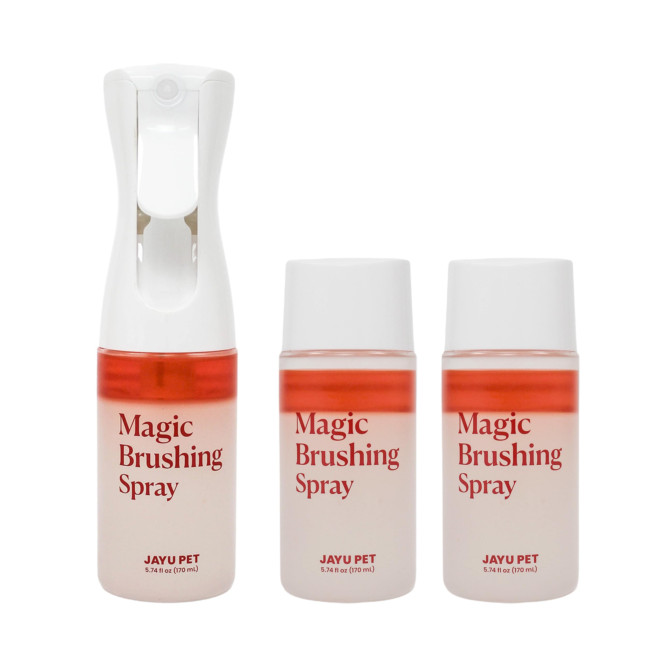JAYU PET Magic Brushing Spray 1EA + Refill Bottle 2EA - Detangling and Deodorizing Spray for Dog &amp; Cat