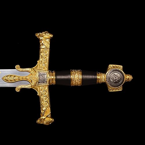 Miniatura 6 de Espada ceremonial de acero inoxidable Salomon King David Star de 46 pulgadas con mango negrorojo para colección, regalo