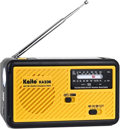 Miniatura 3 de Kaito Voyager ECO Radio de emergencia KA336 AM/FM NOAA Alerta meteorológica de 5 vías con manivela solar receptor de radio con linterna LED y