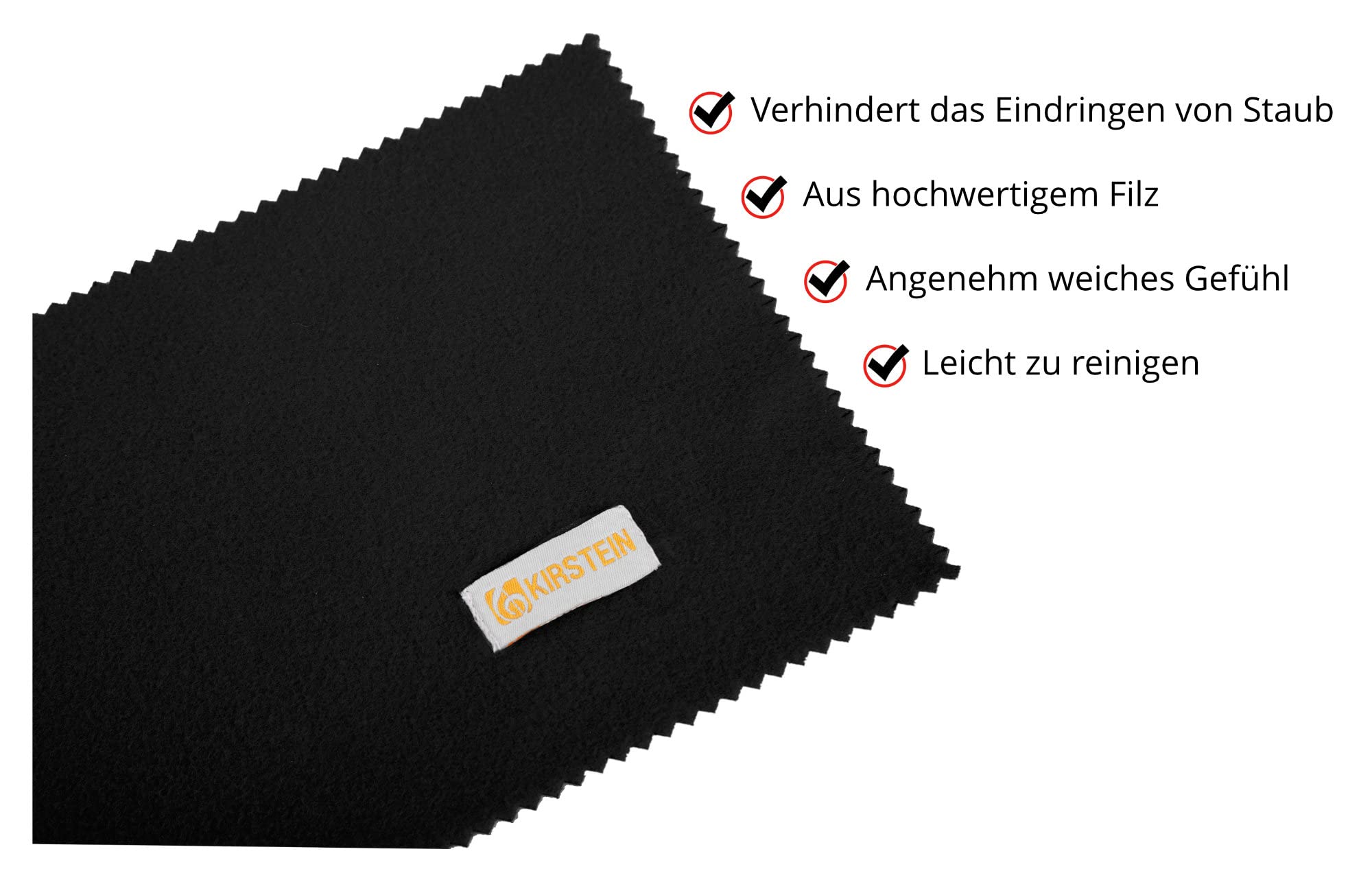Tapis de Clavier Modèle “Kirstein” - Protection anti-poussière en feutre de haute qualité - Tapis pour piano, queue et piano numérique - Noir