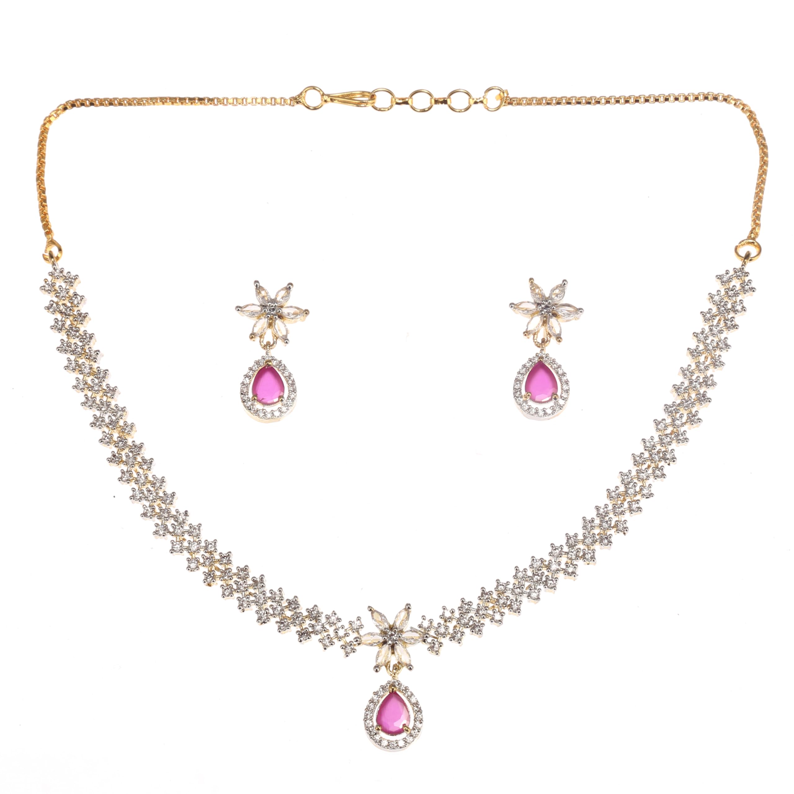 Mohar Glitz Elegant Gold Plated Ad Studded Choker Necklace Set With Earrings Sparkling Rhinestone Jewelry for Women Hypoallergenic and Stylish Ideal for Festivals and Special Occasions (B0CYPW8M19) Amazon Price History, Amazon Price Tracker