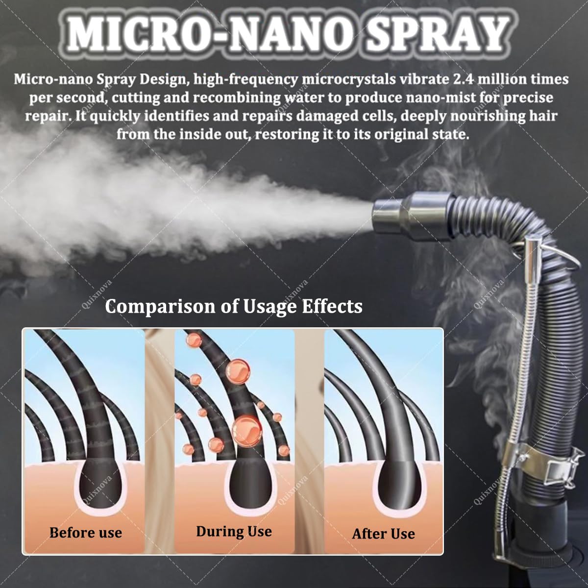 Vaporiera per capelli nano 5 in 1,processore professionale a ultrasuoni e micro nebulizzazione,macchina multifunzionale rimovibile per la cura dei capelli con cappuccio per la cura dei capelli