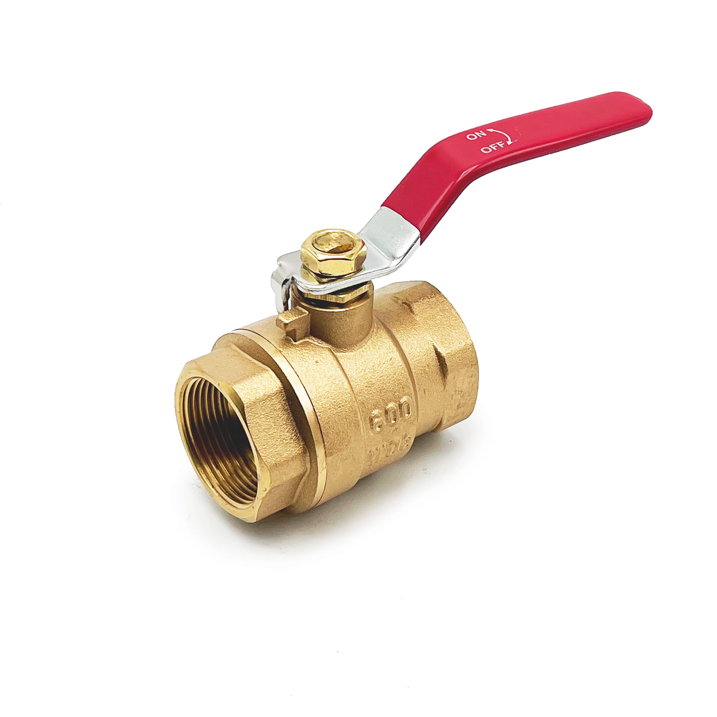 Valvola a sfera in ottone senza piombo da 1-1/4, connettore standard NPT con filettatura femmina resistente, 150 PSI WSP / 600 PSI WOG, 1 confezione