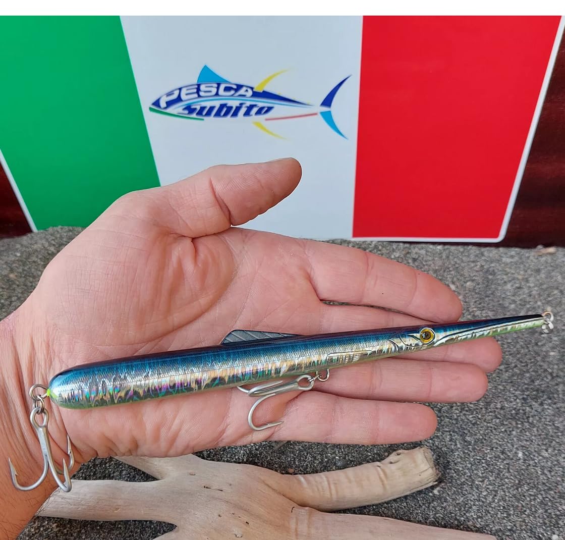 KIT 3 PZ Needle Skipping Lure Esca Artificiale Floating Pencil Aguglia Pesca Spinning Pesce Serra Barracuda Spigola Galleggiante