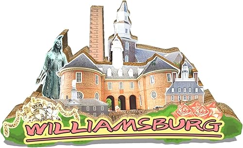 USA Williamsburg - Imán para nevera de madera, 3D, monumentos coleccionables, decoración hecha a mano