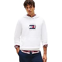 Tommy Hilfiger Uomo Felpa con Cappuccio Linear Flag Graphic in Cotone