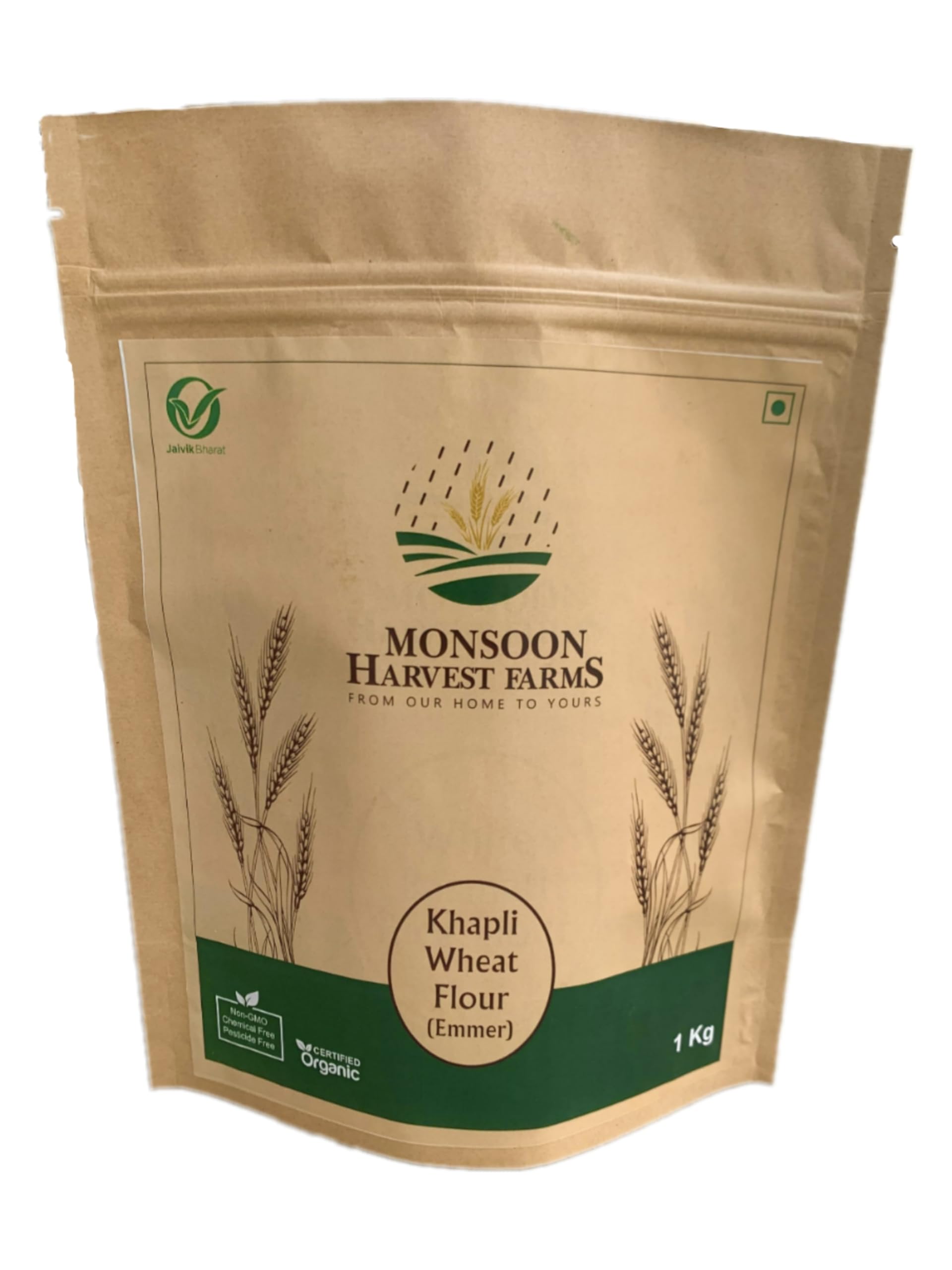 MONSOON HARVEST FARMS Organic Khapli Wheat Flour | Direct From Farmer | High in Fiber, Protein and Calcium | Great Alternative To Roti | Distinct Flavor | Health Benefits| Ancient Grain Flour | Non-hybrid Wheat Flour | Natural Khapli Wheat (B0D8JCS2DV) Amazon Price History, Amazon Price Tracker
