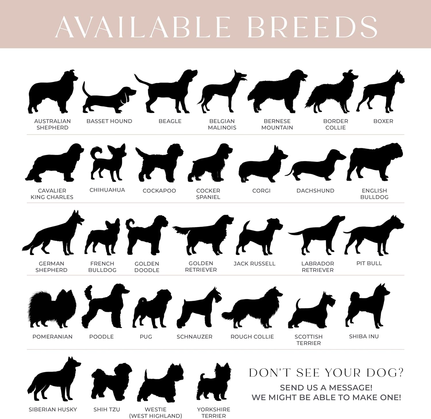 Personalized Stationery for Women or Men, Choose Your Dog Breed Flat Custom Note Cards & Envelopes with Name & Dog, Personalized Stationary Thank You Cards with Envelopes Gift Set - Dogs Silhouette