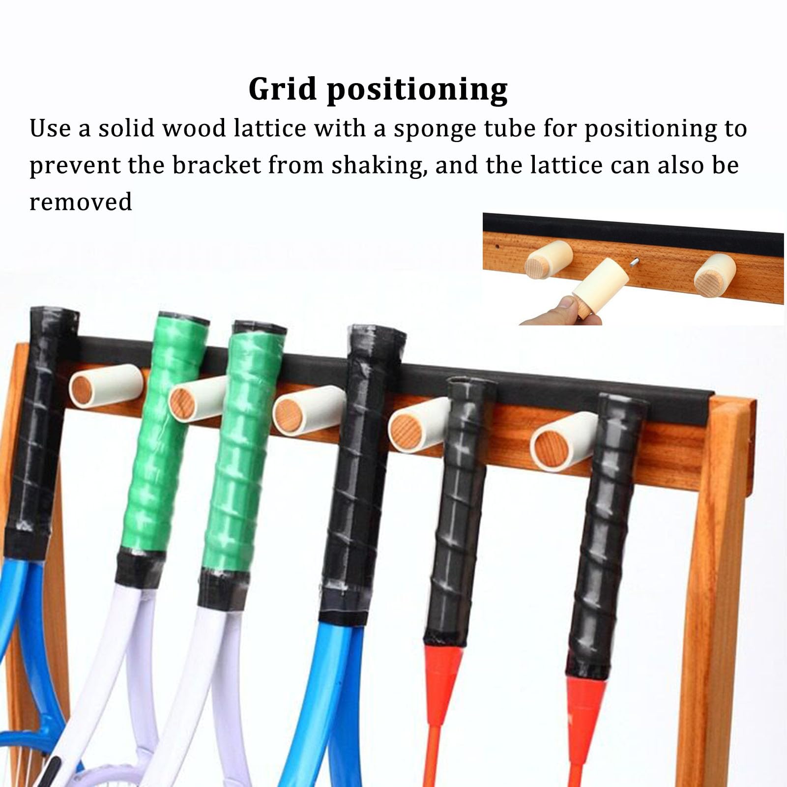 Rack di stoccaggio racchetta da tennis resistente con spugna di protezione | Racchetta Da Tennis Titolare Badminton Storage Organizer Holder，garage Attrezzature Sportive Organizzatore，per La Scuola Club