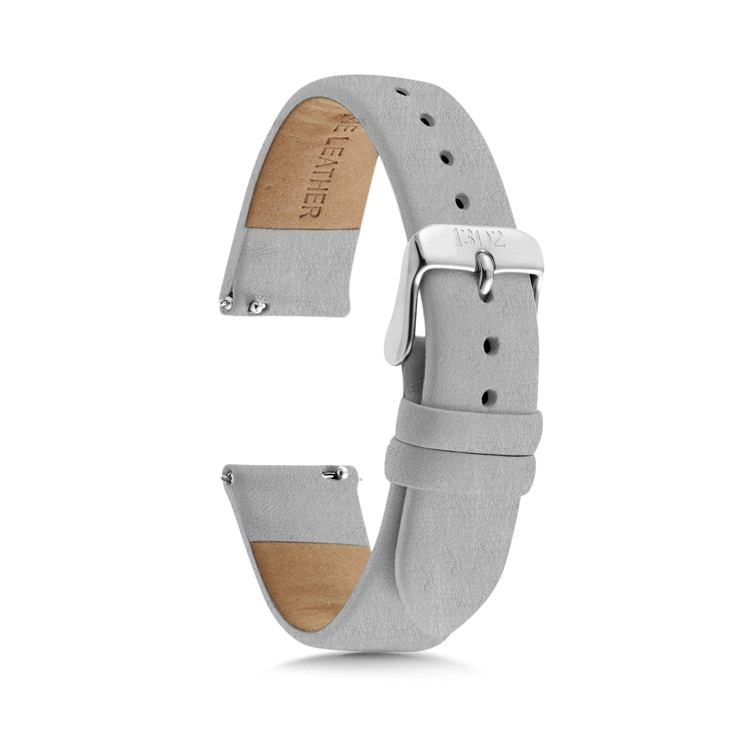 Black Leather Watch Band, 18mm Leather Watch Band, 20mm Quick Release Watch Band, 22mm Watch Band Easy Interchangeable 18mm Watch Band, Quick Release Leather Watch Strap, Grey,Silver Buckle) (B07KCM7TPZ) Amazon Price History, Amazon Price Tracker