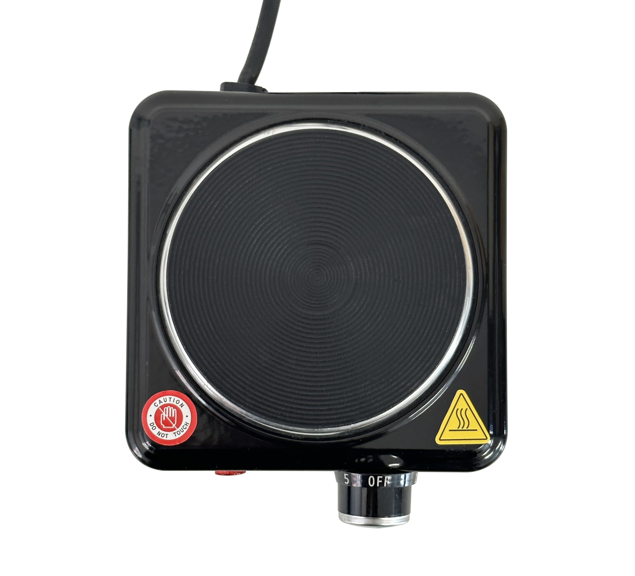 SIC Tragbarer Elektroherd mit einer Platte, tragbares Kochfeld, Gusseisen, einstellbare Temperatur, für Camping, Reisen, Outdoor-Küche (Schwarz, 500 W)