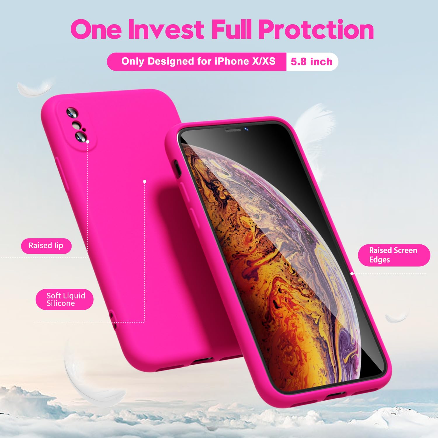 oakxco for iPhone 16 Pro Max Case Liquid Silicone, Soft Rubber Gel Elegant Aesthetic Basic Simple Cover, Cute Thin Slim TPU Matte Solid Color Plain Smooth Case for Women Girl, Light Pink — view 1452