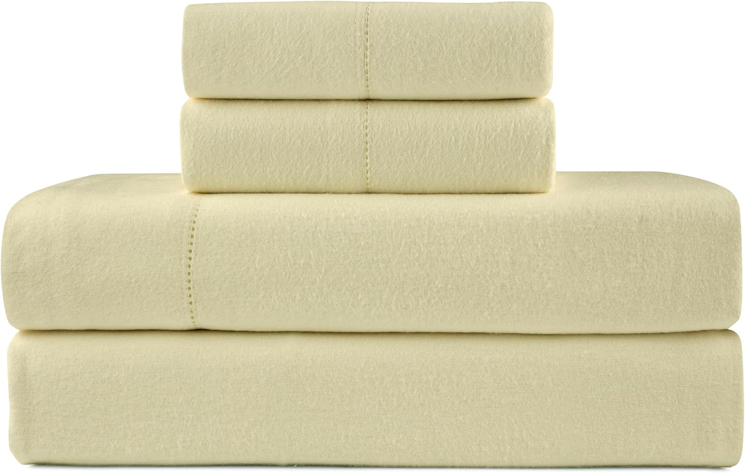 Pointehaven 180 GSM Brushed Cotton Solid Color Flannel Sheet Sets (Parchment, Queen (U.S. Standard)) - Image 3