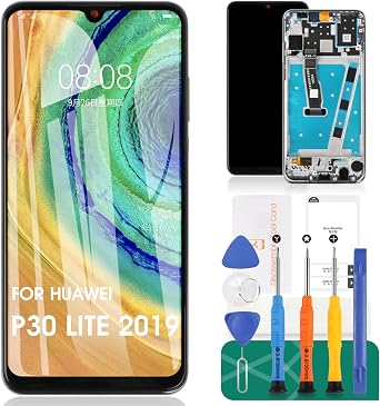 for Huawei P30 Lite Screen Replacement for Huawei P30 Lite LCD for Huawei P30 Lite Display for MAR-LX1M, MAR-AL00 Digitizer Touch Screen Assembly Repair Part with Frame48MP Version