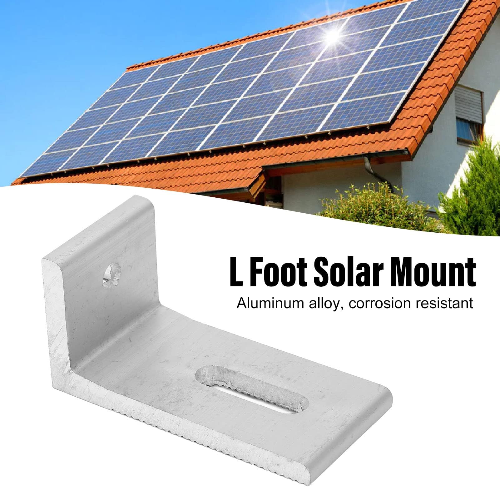 L Uchwyt solarny ze stopu aluminium, wsporniki montażowe do paneli słonecznych fotowoltaiczne wsporniki do paneli słonecznych L (20 szt.)