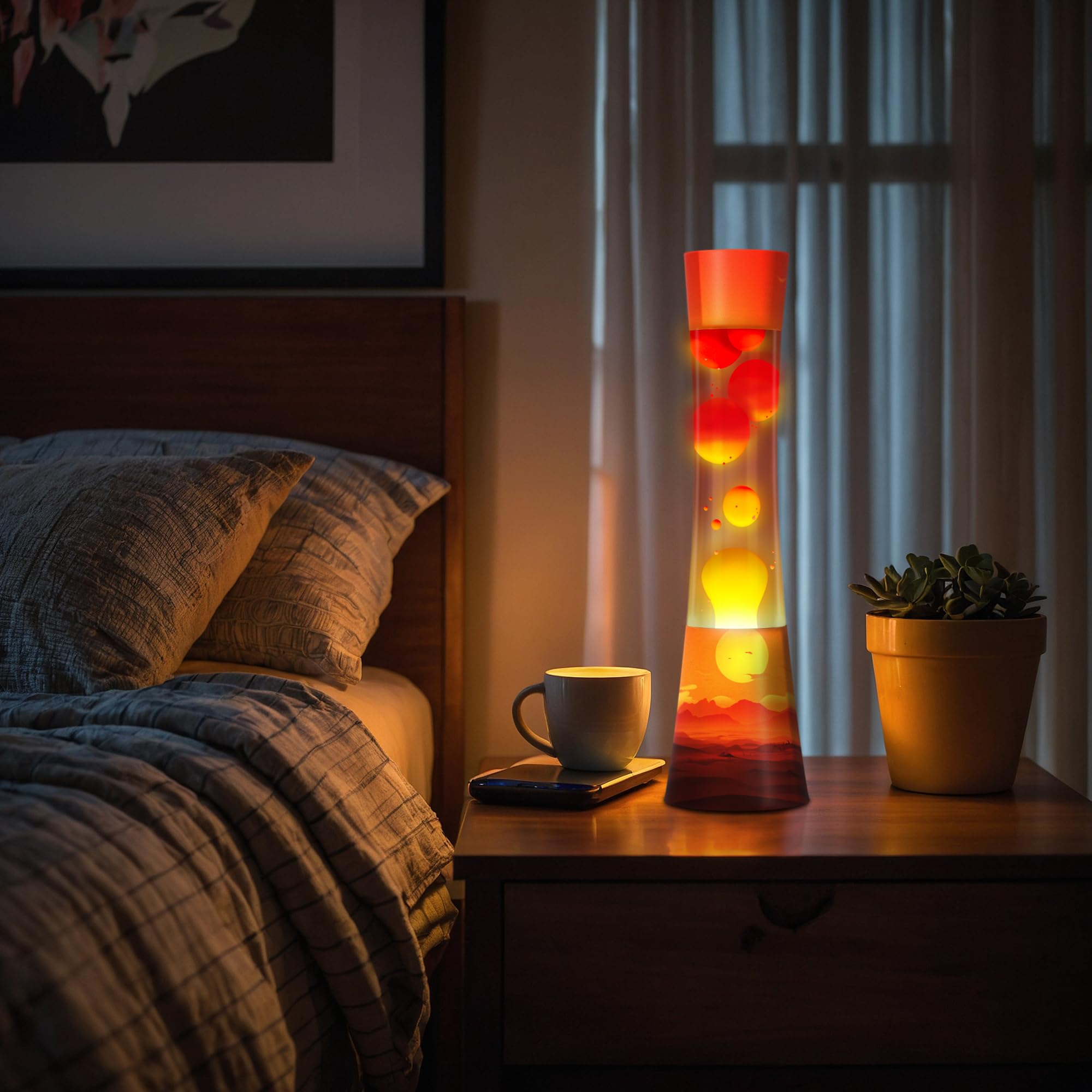 Jambo Lampe à mouvement liquide 15,5" Sunset – Lampe décorative relaxante pour salon chambre veilleuse