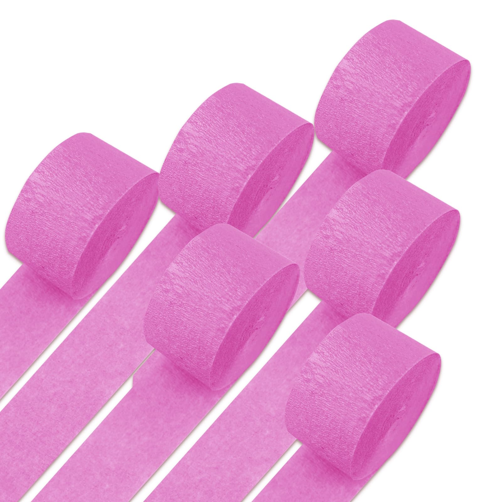 Pink Crepe Paper Streamers Baby Shower Pink Streamers Decorations 6 Rolls 1.37 Inch x 82 Ft/Roll Party Backdrop Crepe Paper Decor Birthday Wedding Supplies