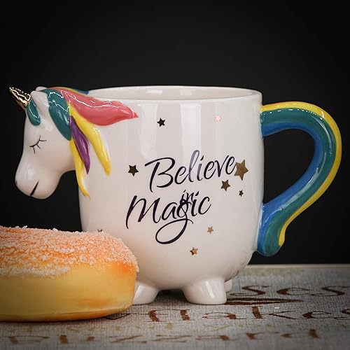 Miniatura 3 de Taza de cerámica para el hogar y la oficina, taza creativa de animales 3D de porcelana con asa para café, té, jugo, leche y agua, 15 onzas, taza con