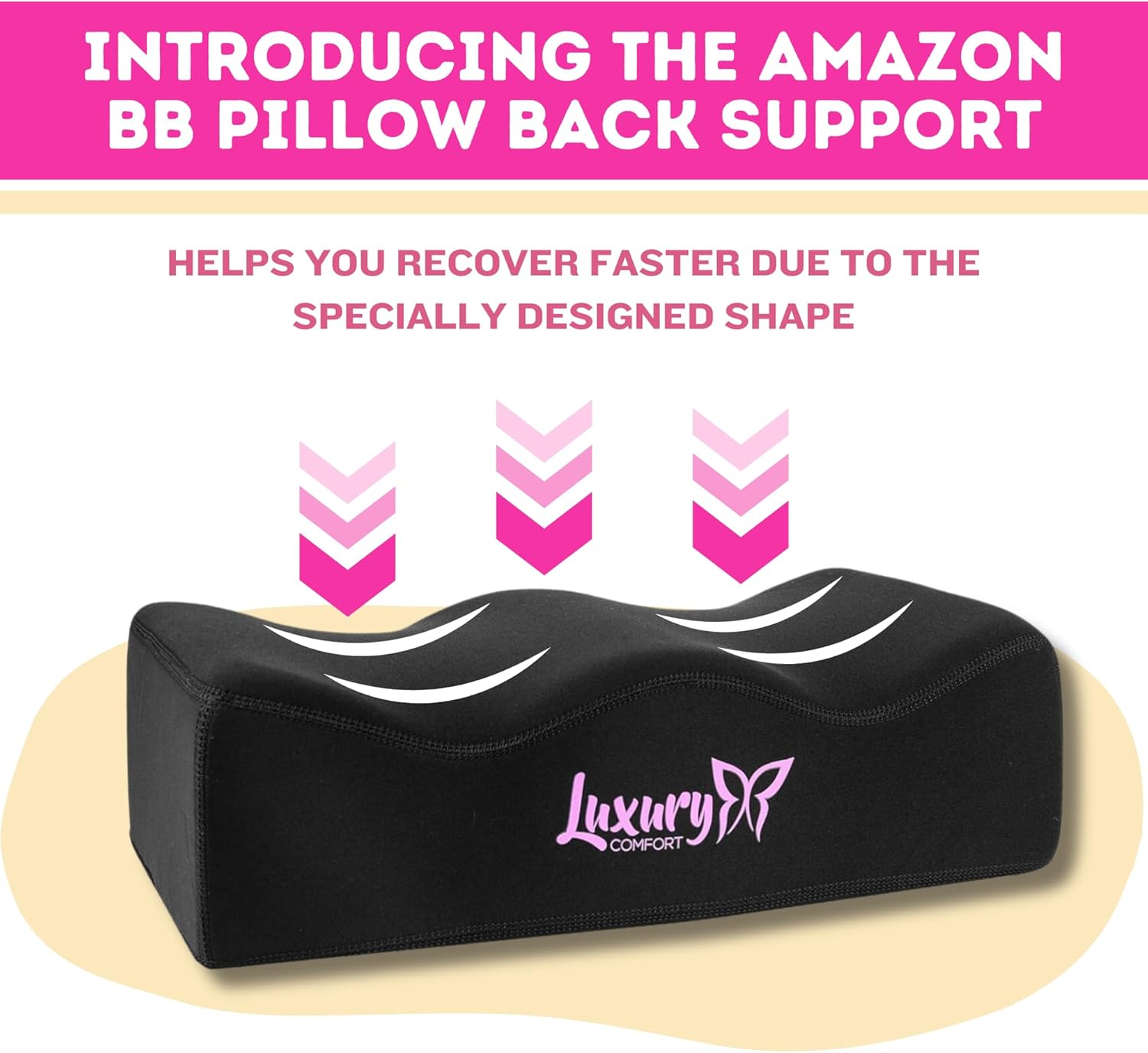 BBL Pillow for Car, Driving & Sitting After Surgery – Booty Recovery Cushion Almohada BBL Después de Cirugía | Cojin BBL para Manejar | Brazilian Butt Lift Post Op Seat Pillow Almohada BBL - Image 4