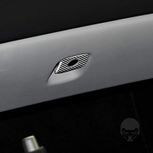 Miniatura 3 de Co-piloto de coche Guantera Cubierta de panel de cerradura para Chevrolet Corvette C6 2005-2013 Guante de fibra de carbono real Manija de puerta