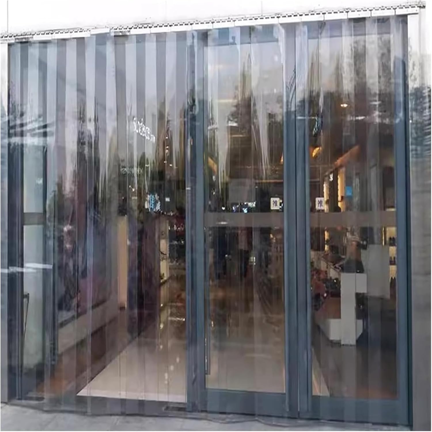 Clear PVC Strip Door Curtain for Walk-in Cooler & Freezer, Industrial Plastic Vinyl Curtain for Commercial Refrigerators, Garage & Warehouse, Size W225xH270cm (88.58x106.3in)