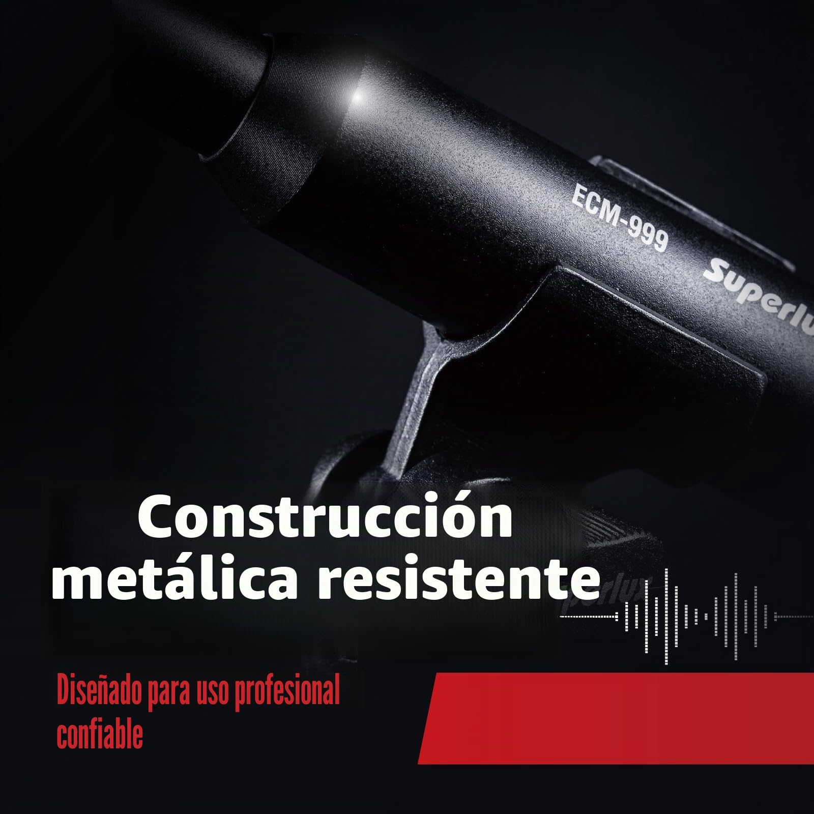 Superlux ECM999 Micrófono Medición Condensador, negro