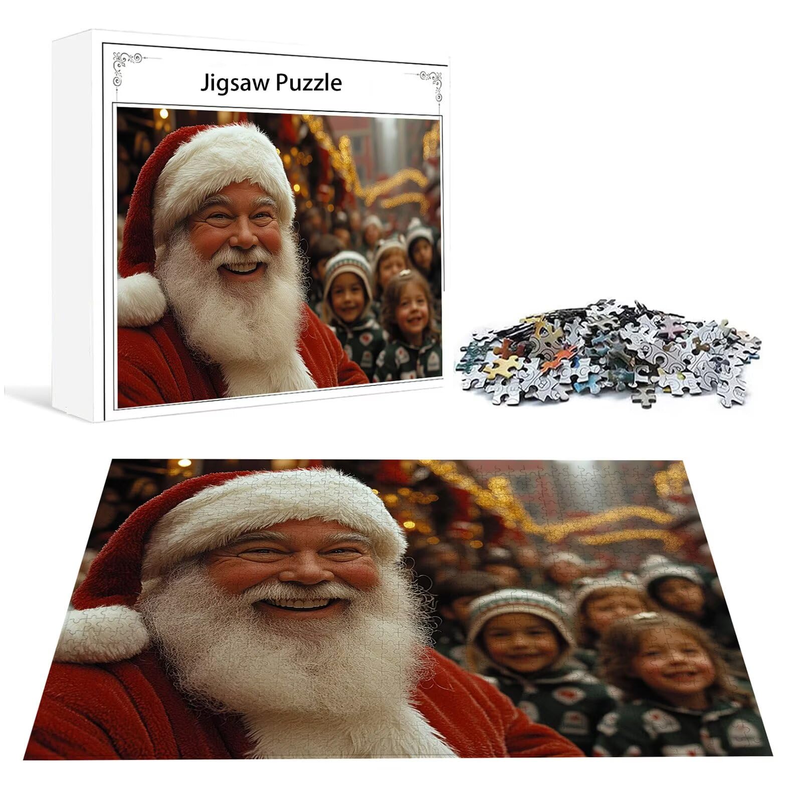 Święty Mikołaj Puzzle 5000 sztuk Dorośli Mężczyzna Klasyczne Puzzle Panorama Trudno Niemożliwe Ogromna układanka Gra edukacyjna Wyzwanie Zabawka dla dzieci i Dorosłych od 14 lat Prezent Mężczyzna