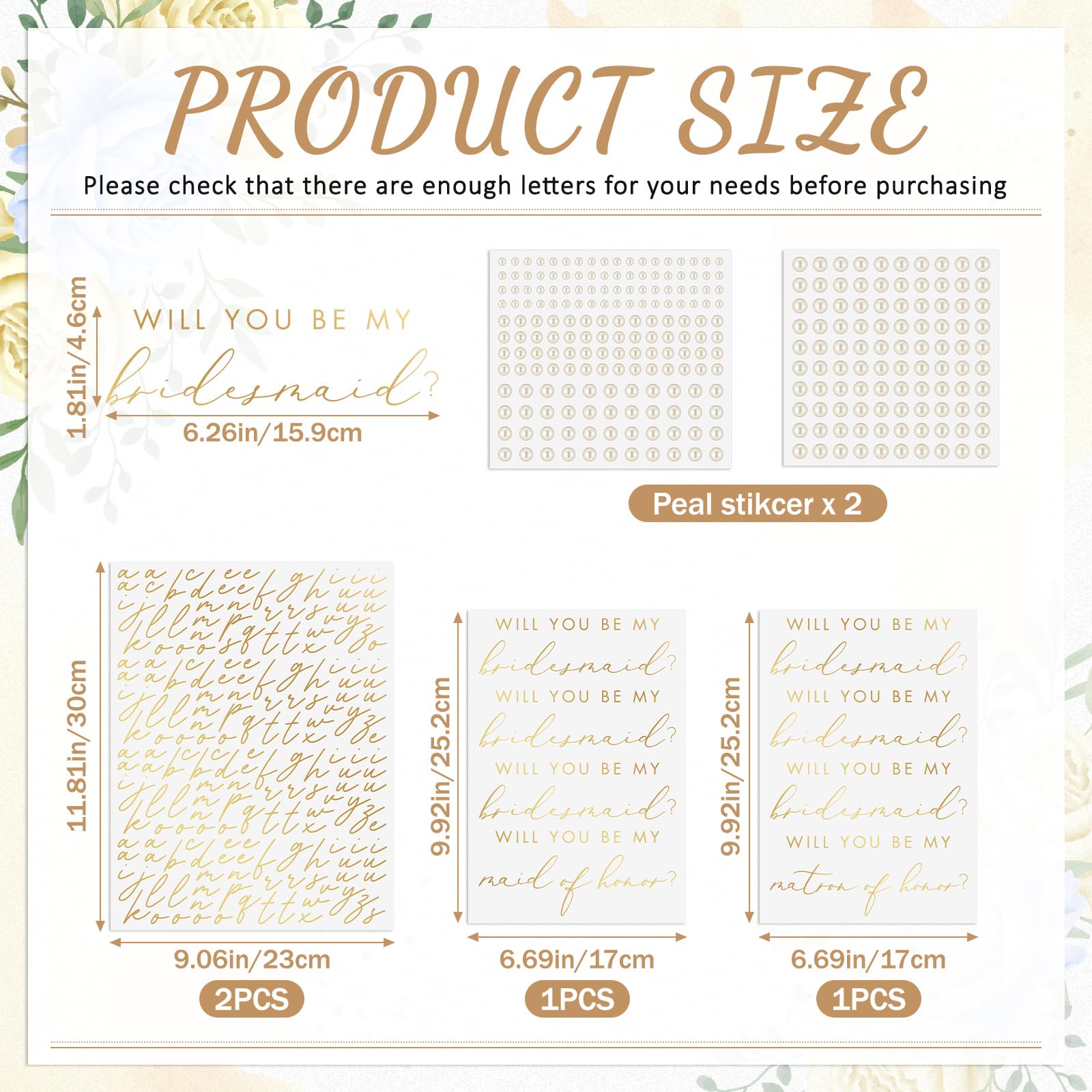 Personalisierter "Will You Be My Bridesmaid"-Aufkleber mit Namen, Perlen-Aufkleber, Vinyl-Antrags-Aufkleber, personalisierbar, DTF-Übertragung für Brautjungfern, Box, Brautparty, Hochzeit