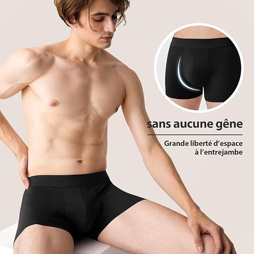 QINCAO Boxers Homme Lot de 6, Coton sans Logo, Confort Bien ajusté - 4