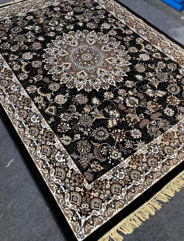 Comely rugs Traditional klashmiri Design Multi Purpose Silk Carpet for Living Room Bedroom Hall Carpet 3x5 feet 180x240 cm