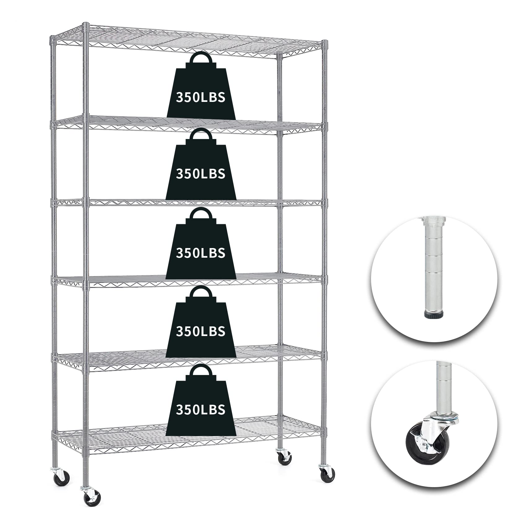 Buy Actask Big Size 6Tier Storage Shelf Heavy Duty Shelving Unit with