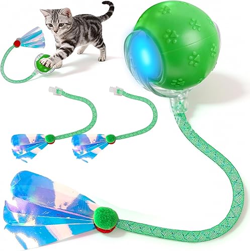 Miniatura 20 de Rocfish Juguetes Interactivos Duraderos para Gatos de Interior, Juguete Inteligente Automático de Pelota de Persecución para Gatos, Juguete Mejorado
