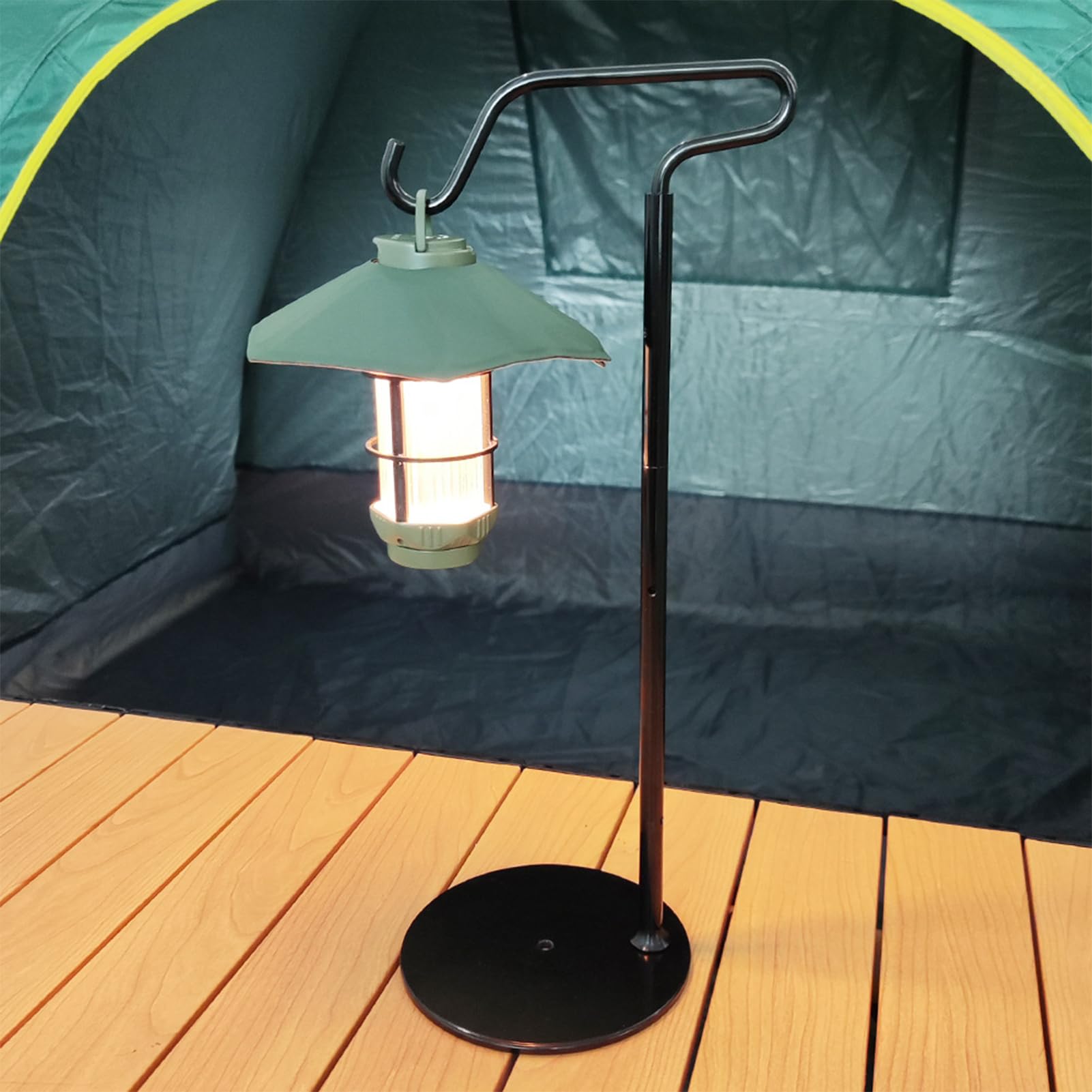 Lanterna da Campeggio con | Bastone Porta Luce,Supporto per Lanterna Regolabile in Altezza in Alluminio Pieghevole Leggero per Accessori da Tavolo per braciere